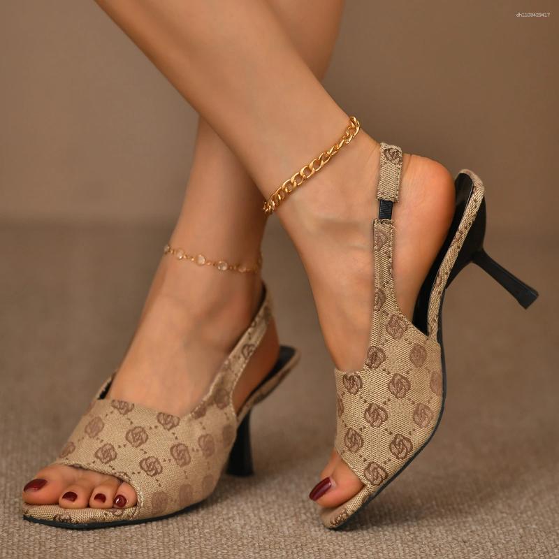 Dress Shoes Women's Sandals Fashion Open Toe Brand Design Summer 2025 Casual Round Party Stiletto High Heels 250225