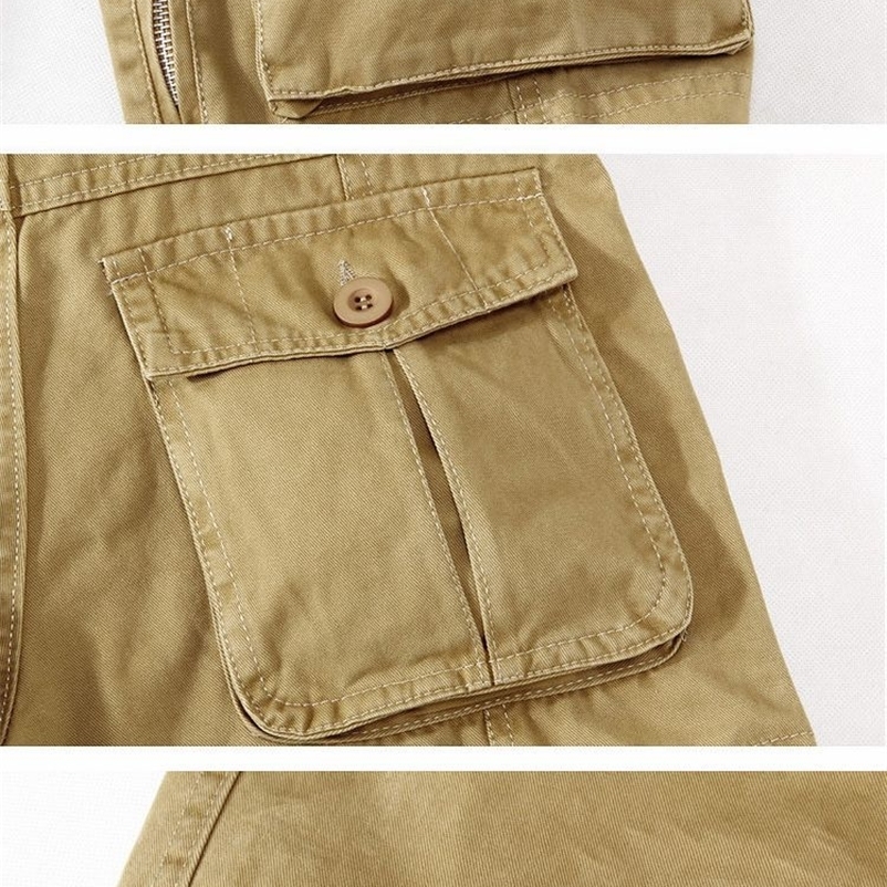 Sand camouflage trousers Tactical pants men Multi-pocket Baggy overalls male cotton cargo pants for mensize 28-40 250206