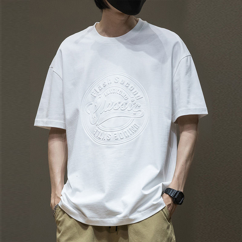 Black Short Sleeved Personalized Print High-end Summer New Trend Designer T-shirt Loose Casual Oversized Men's Half Sleeved T-shirt