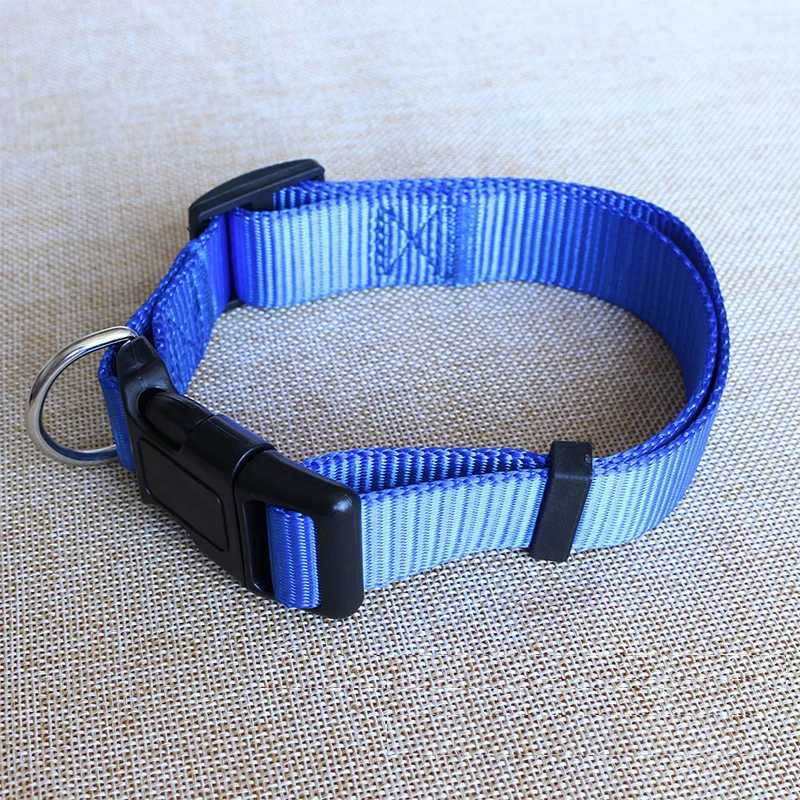 Nylon Dog Collar Adjustable Pet Collar for Small Medium Large Dogs Pitbull Pug Solid Color Dog Leash Pet SuppliesXJ250218