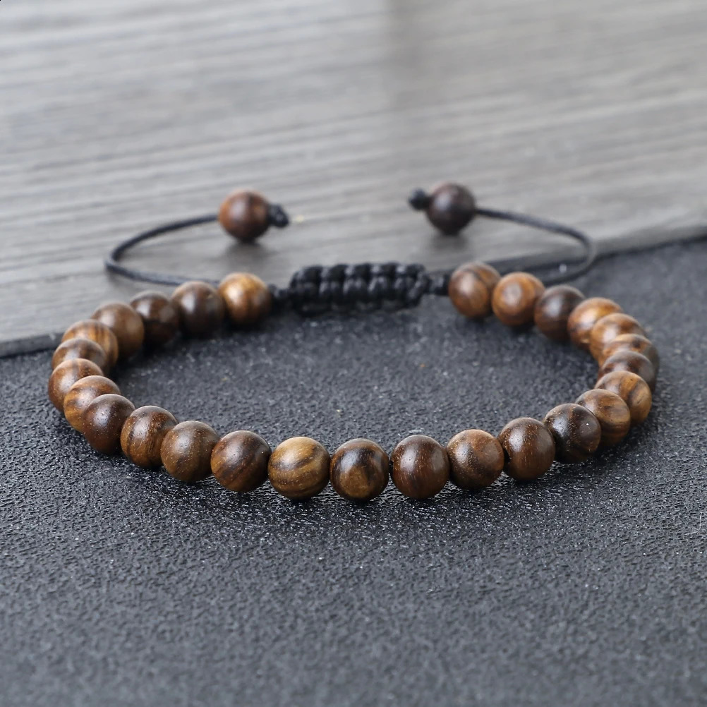 Buddha 6810mm Wooden Beads Vintage Handmade Bracelets Prayer Black Rosewood Bracelet Men Women Yoga Meditation Jewelry 250213