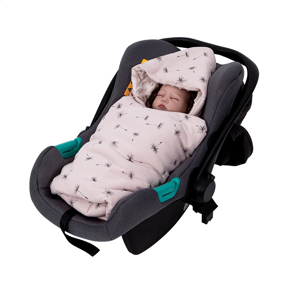 born Baby Blanket With Hooded Windproof Go Outside Warm Portable Swaddle Wrap In Basket Baby Car Safety Seats For 0-3 Months 250218