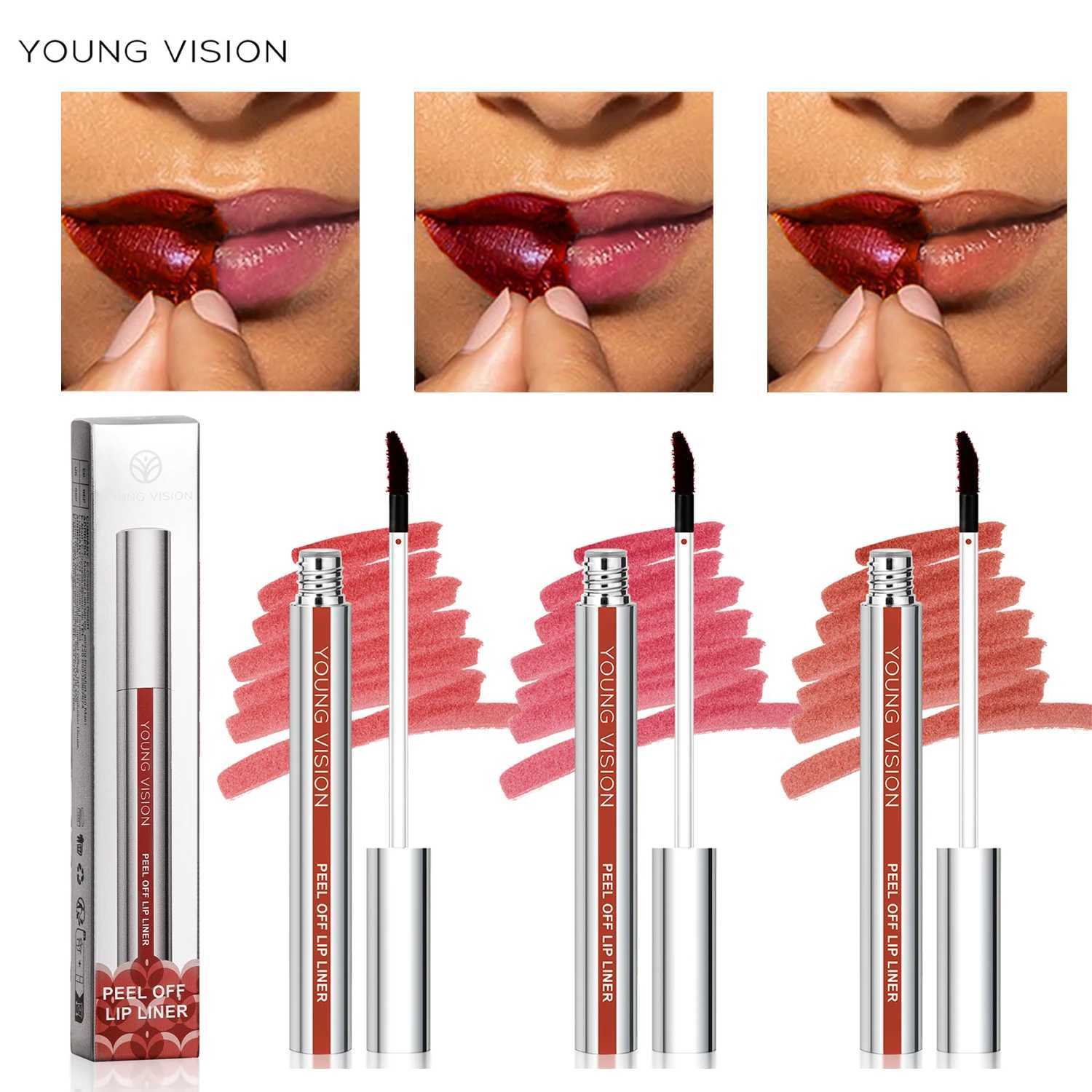 VISION Tear-Off Lip Liner Peel-Off Lip Liner Matte Smudge-Free Hook Loop Lip Pencil Makeup Pencil 3 colorW250219