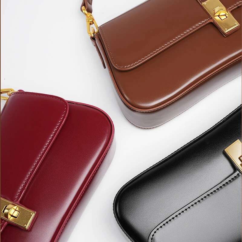 Women Cowhide Split Leather Handbag Ladies High Quality Commuter Shoulder Bags Female Designer Retro Crossbody Bag Purse