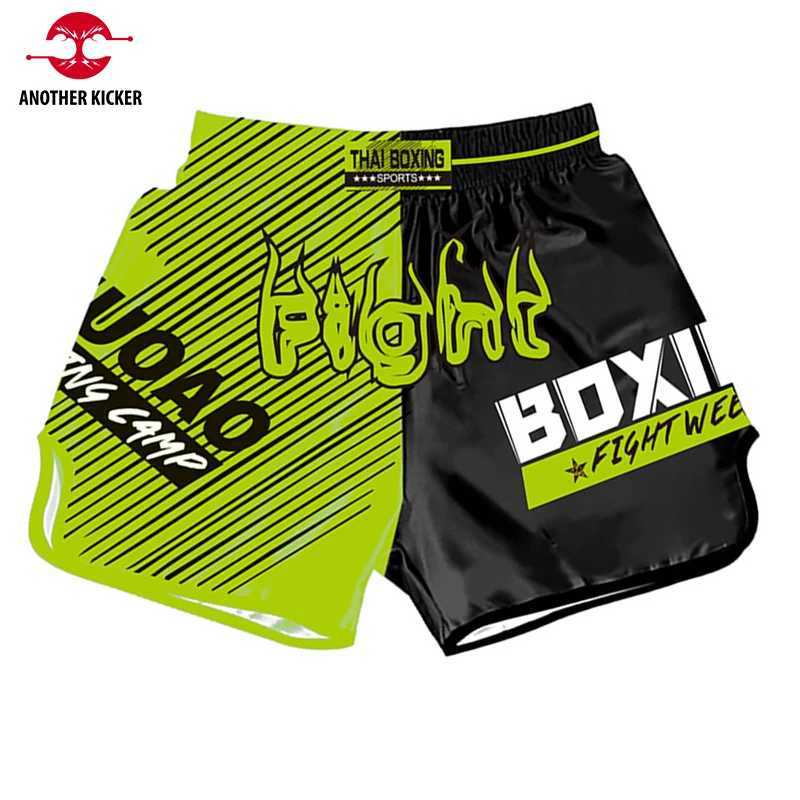 Bo Satin Muay Thai Shorts Men Women Child Boy Girl Quick Dry Sanda Sparring Grappg Cage Fighting Kickbo Pants W250219