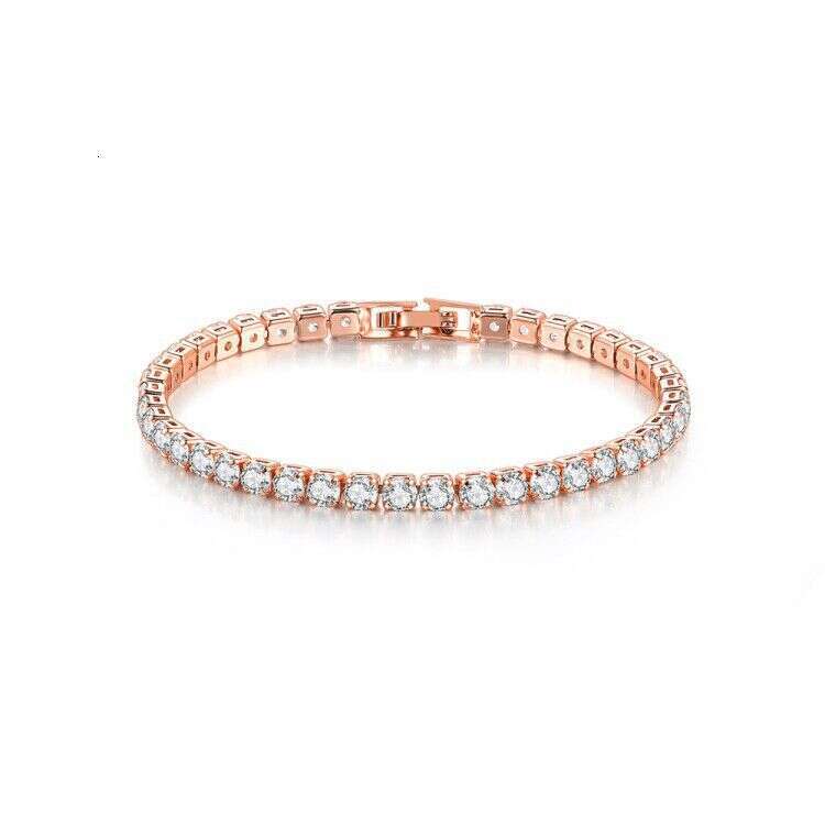 Zircon Single Row 4mm Round Full Dia Chain Hip Hop Jewelry Tennis Bracelet