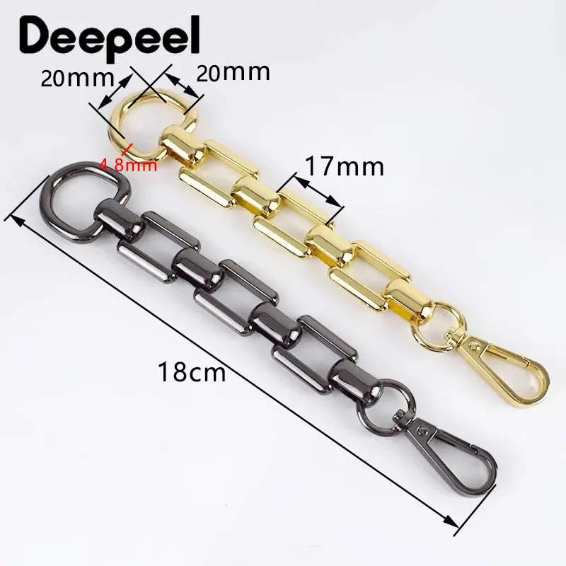 2/5Pcs Deepeel 18cm Metal Chain Bag Shoulder Strap Extension Chains Handles D Ring Adjust Lobster Buckles DIY Hardware Accessory 250214