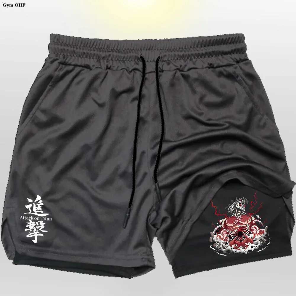 Men's Shorts Short Pants Men Sports Anime Attack On Mens Gym Quick-Drying Jogging Shorts Fitness Workout Running Bodybuilding Sweatpants Men z250