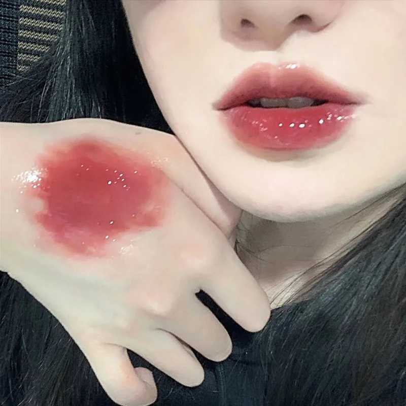 Liquid lipstick crystal gloss lipstick mirror cute bear lipstick gloss waterproof transparent nude lipstick girl makeup Korean makeupW250219