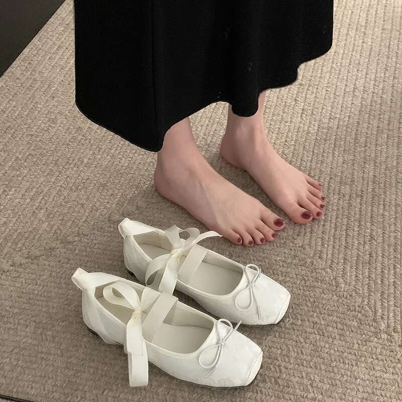 2025 New Women Ballte Fashion Elegant Cross Strap Ladies Outdoor Dress Flats Ballerina Shoes #ddmykukumalu