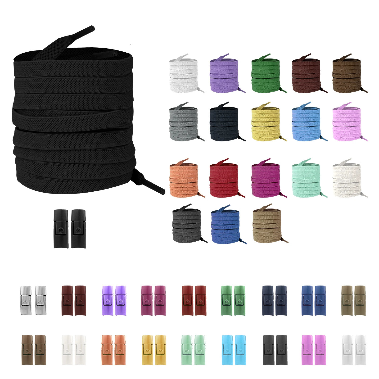 Without Ties Elastic Laces No Tie Shoe Press Lock Shoelaces Sneaker Kids Adult 8MM Widened Flat Shoelace for Shoes 250219