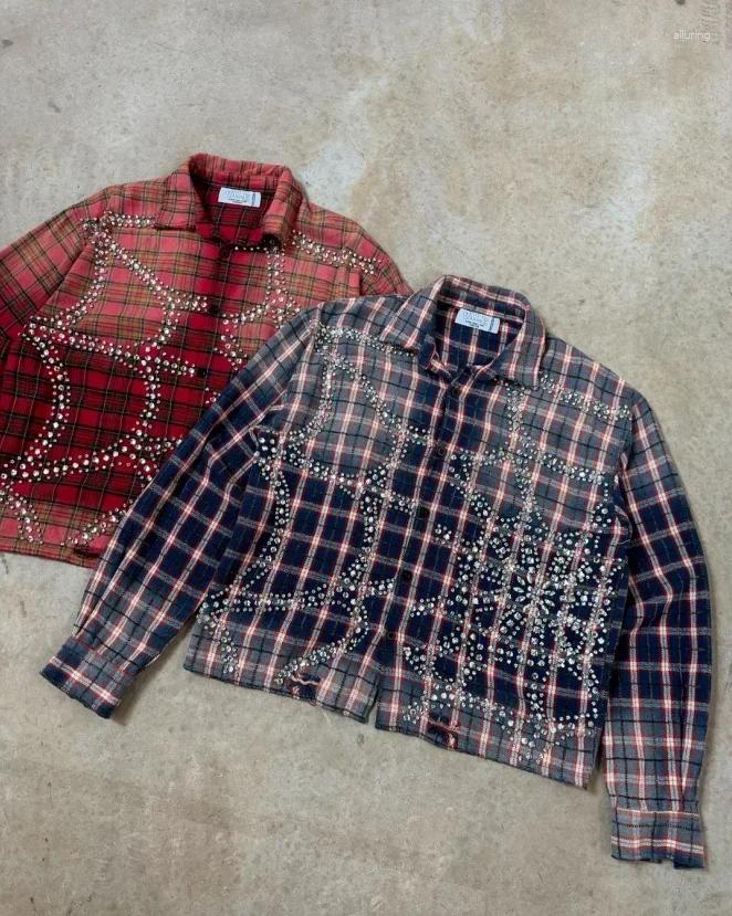 Mens Jackets 3D Print American Y2k Design Trend Casual Loose Sports Couple Fashion Hip-hop Lapel Top Early Retro Plaid Long Sleeved Autumn Women