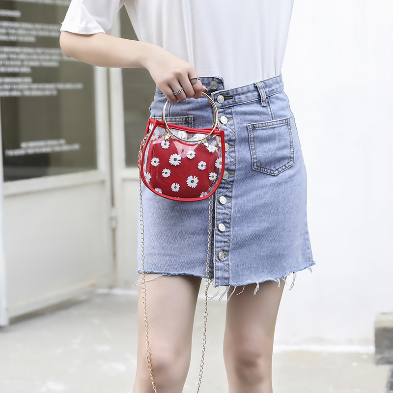 Women 2025 New Daisy Printed Jelly Mother and Child Personalized Single Shoulder Women's Fashionable Crossbody Bag #swissmilitary