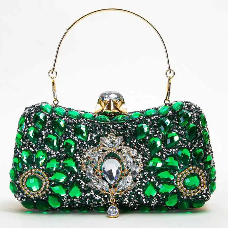 Exquisite Diamond Evening Bag For Female y Rhinestones Decor Banquet Bags Lady Shiny Party Clutch With Pendant 250218