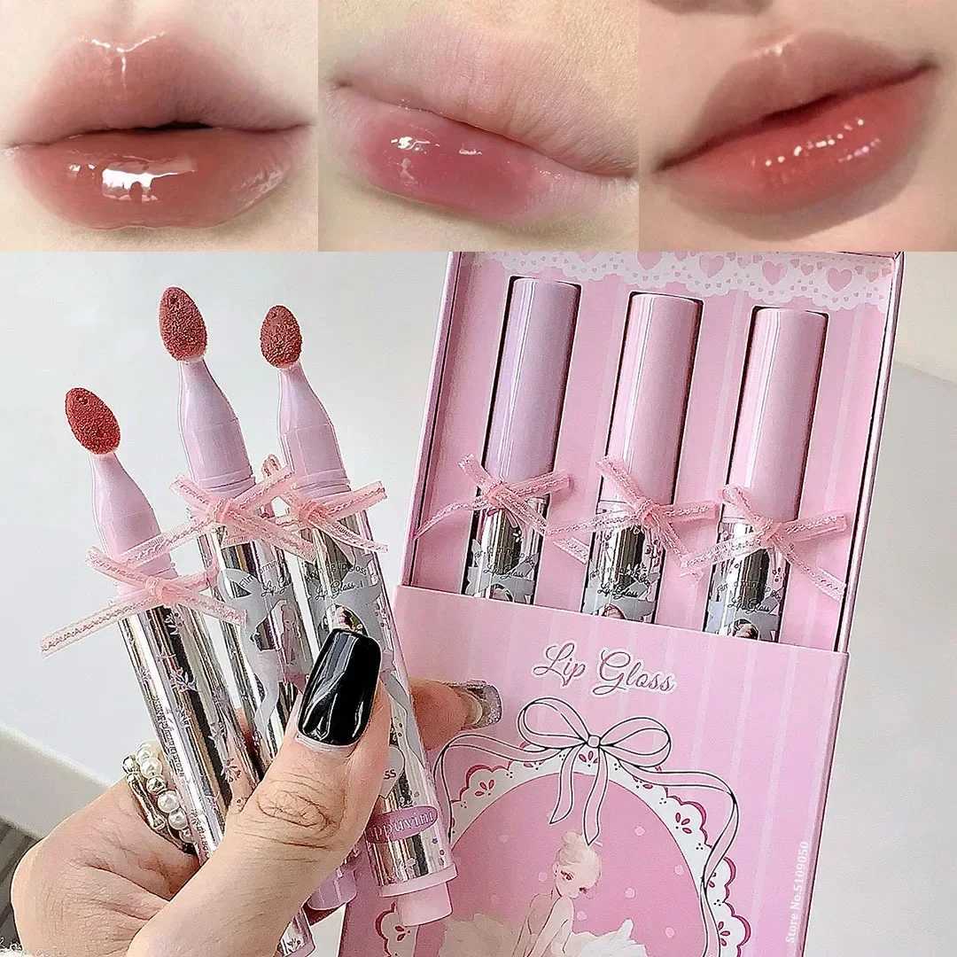 Halo-dyeing Tinted Lip Gloss Crystal Jelly Moisturizing Waterproof Mirror Water Glass Lip Gloss Transparent Color Cosmetics GiftW250219