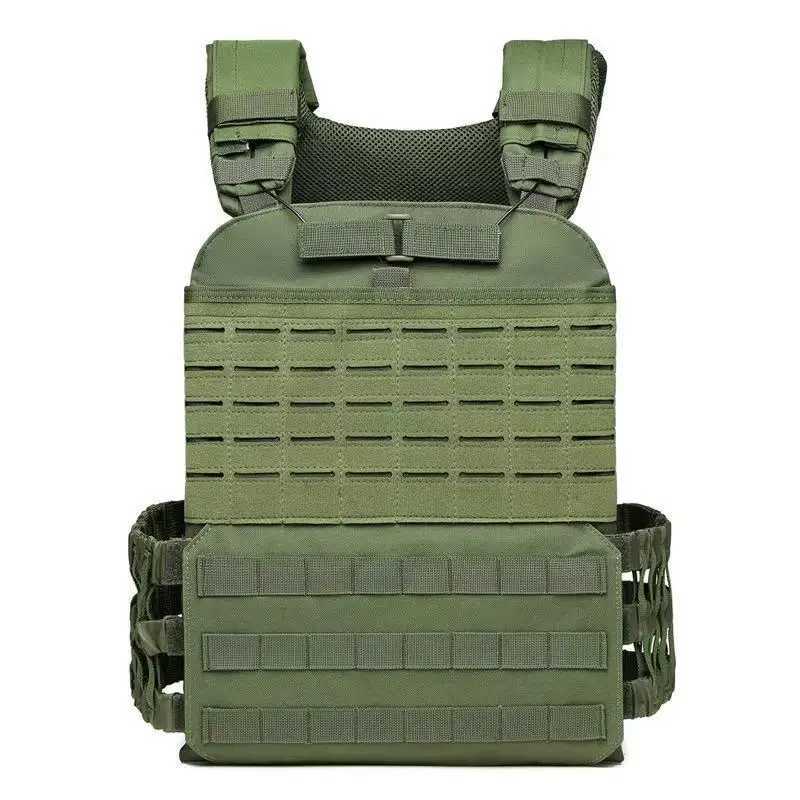 Army Green Breathable and Wear-resistant Tactical Vest - Outdoor Training Multi-functional MOLLE System Weight-bearing GearXJ250219