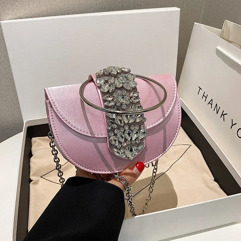 Women y Evening Bags Shiny Rhinestone Clutch Money Purses Fashion Shoulder Bag Handbag Wedding Party Dinner 250218