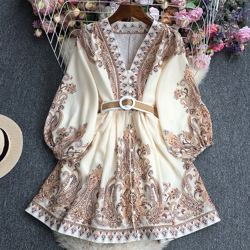 2025 Womens Dresses Spring Summer New Collection Fashion Casual Printed Bohemian Dress