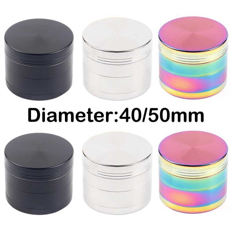 High Quality 40mm 50mm Grass Grinders 4 Layer Herb Grinders Metal Crusher Zinc Alloy Spice Mill DIY Tools Accessories T250218