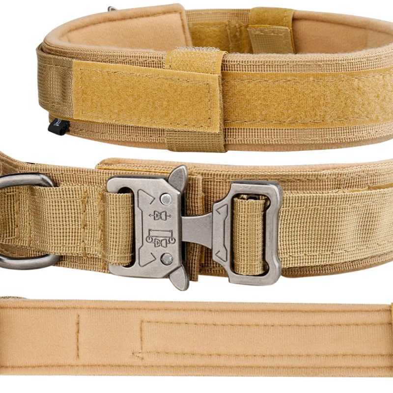 Pet Products Outdoor Tactical Dog Collar Metal Buckle Breathability Nylon Collar Medium and Large Dog Training Neck Dog Collar W250219
