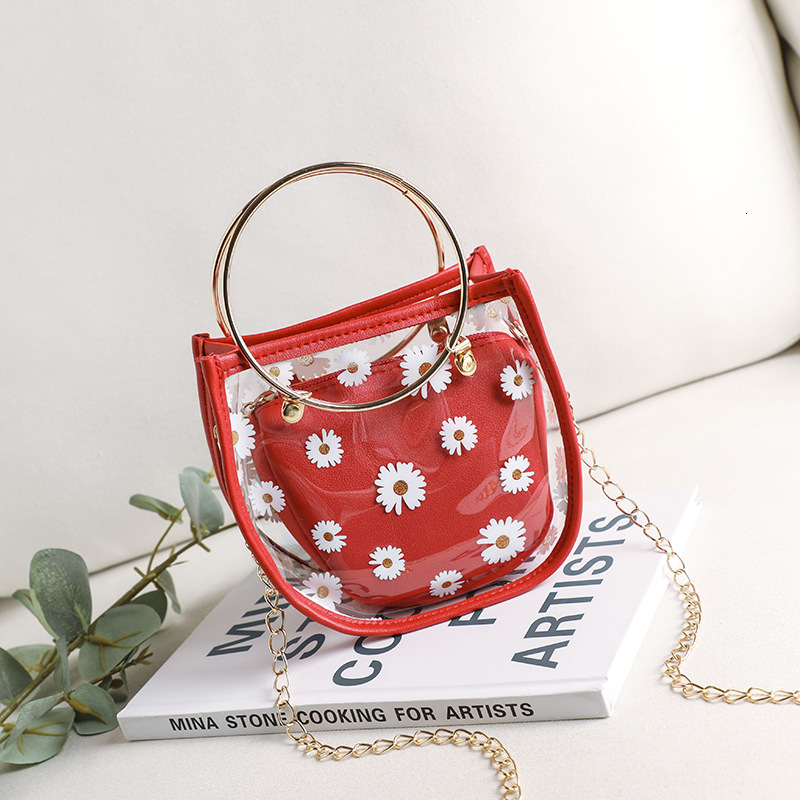 Women 2025 New Daisy Printed Jelly Mother and Child Personalized Single Shoulder Women's Fashionable Crossbody Bag #swissmilitary