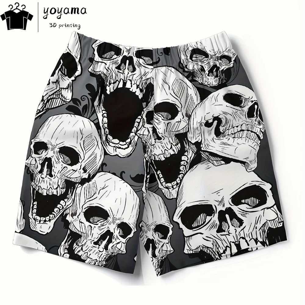 Fashion Skull Mens Clothing Summer Mens Shorts Drawstring Short Man Workout Jogging Mens Shorts Breathable Men Shorts Pants W250219