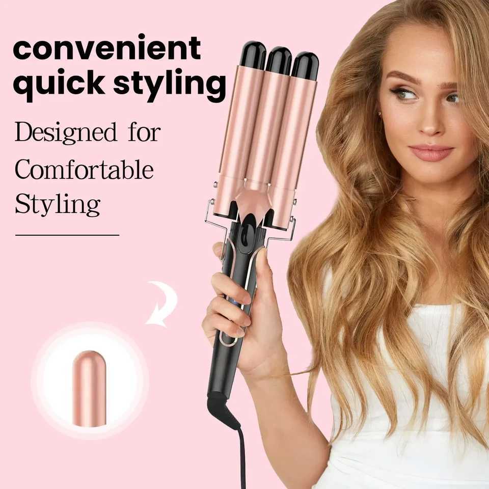 New Arrival 5-in-1 Curling Iron 3-Barrel Curler Curler with Quick Heating Suitable for All Hair Types Z250219