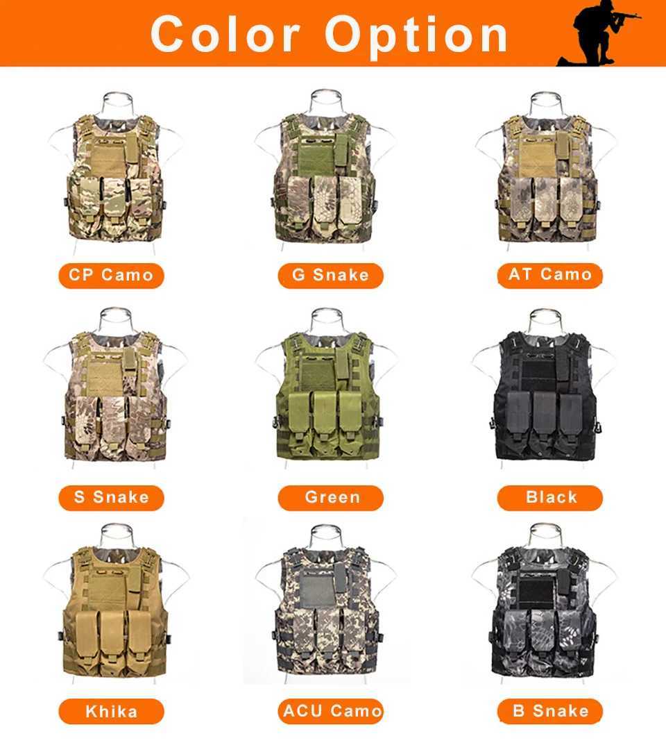 Airsoft Military Gear Tactical Vest Molle Combat Assault Plate Carrier Tactical Vest 10 Colors CS Outdoor Clothing Hunting VestXJ250219