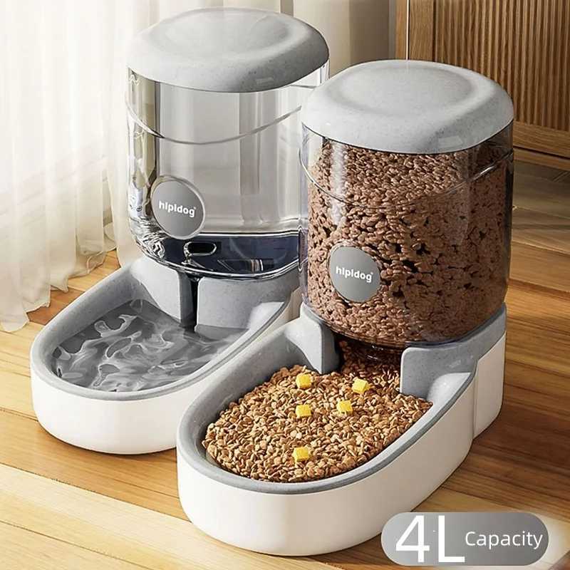 Dog Feeders Automatic cat food dog and cat water dispenser gravity water dispenser large capacity 4L pet water dispenser H250218