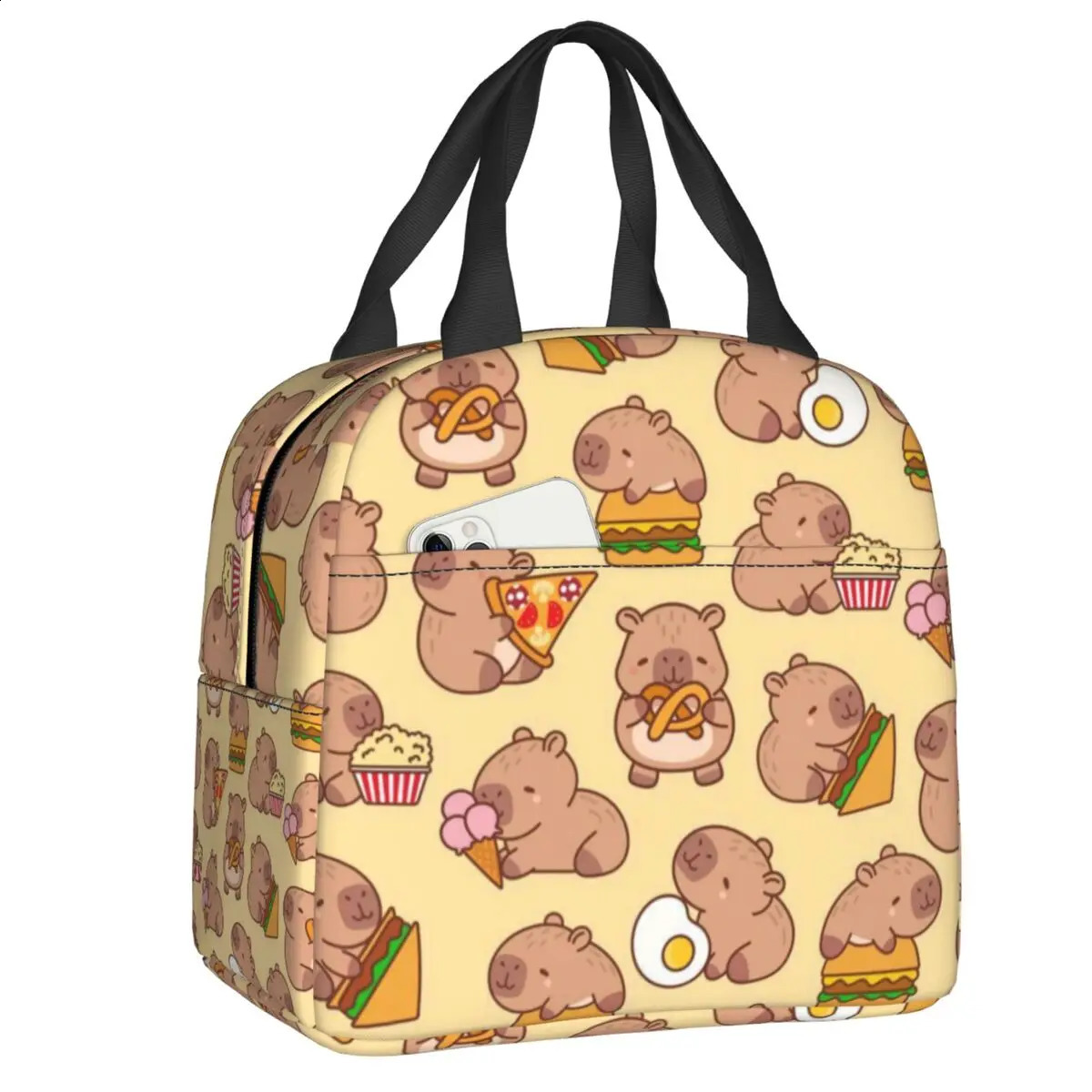 Custom Capybara Insulated Lunch Bag for Women Leakproof Cooler Thermal Lunch Tote Office Picnic Travel 250218