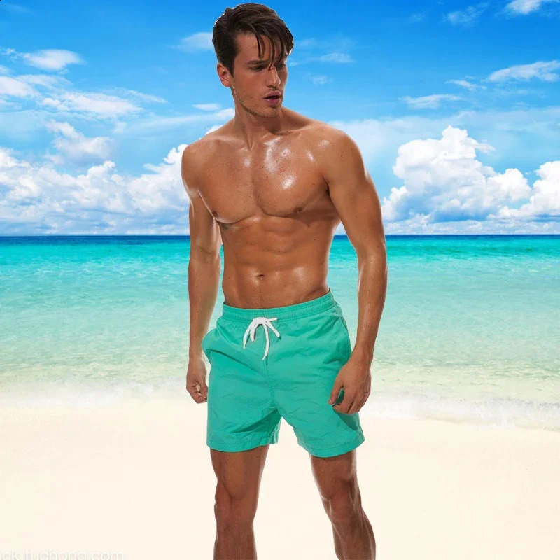 Mens Swim Trunks Summer Swimming Board Shorts Quick Dry Beach with Side Pockets and Mesh Lining Swimwear Bathing Suit 250217