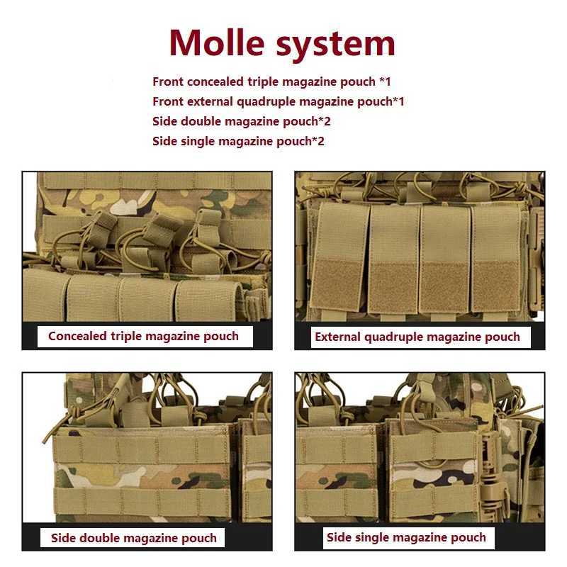 Camouflage MolLE Nylon Modular Vest Tactical Combat Vests Outdoor Hunting Vest Military Men Clothes Army Vest EquipmentXJ250219
