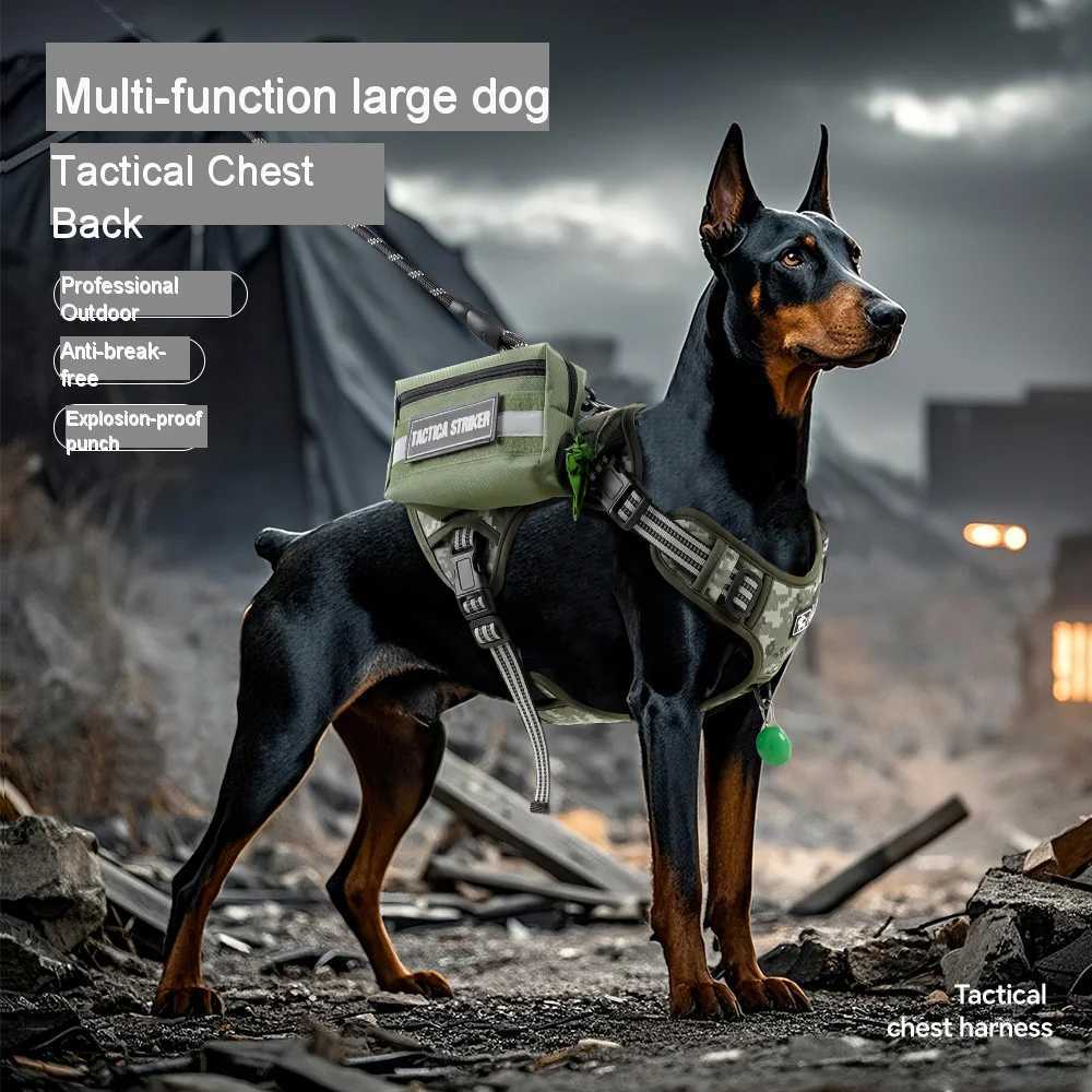 1pcs Pet Chest Strap Dog Tactical Chest Back Outdoor Medium Large Dog Vest Explosion proof Punching Strengthening chest and back W250219