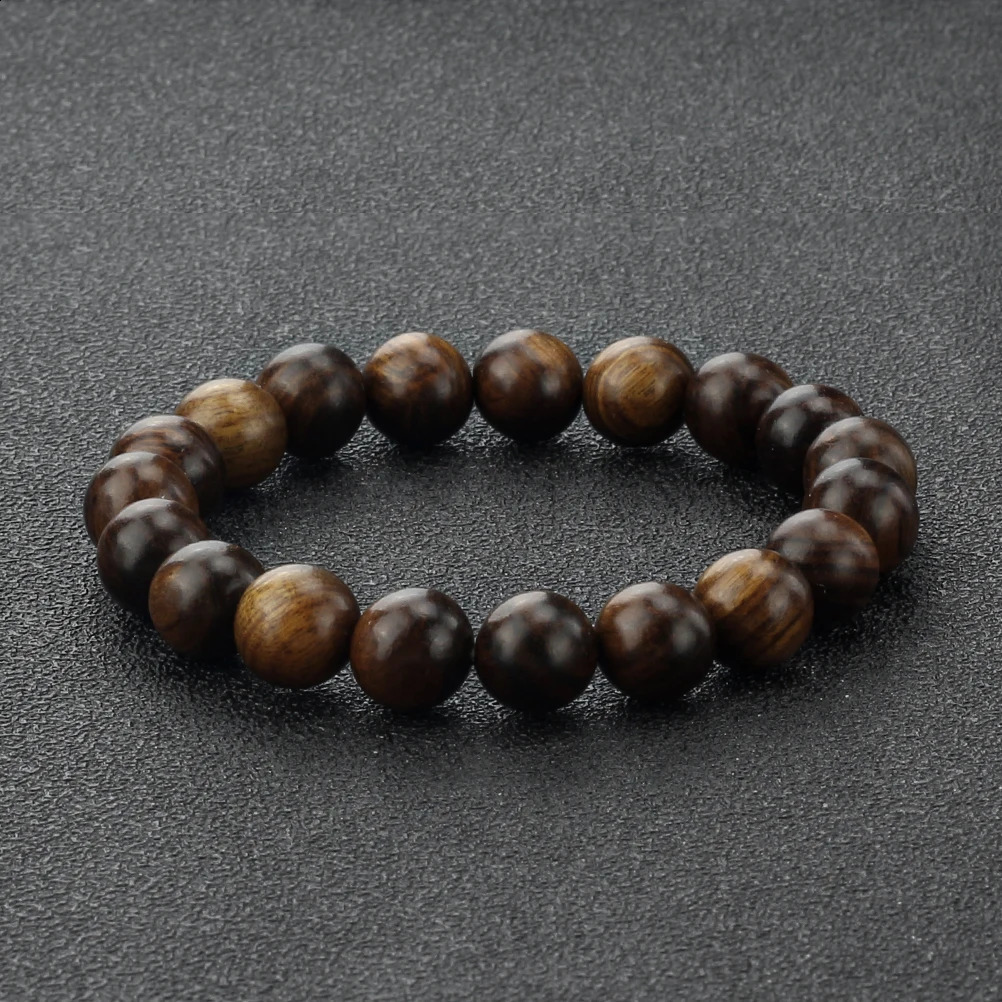 Buddha 6810mm Wooden Beads Vintage Handmade Bracelets Prayer Black Rosewood Bracelet Men Women Yoga Meditation Jewelry 250213