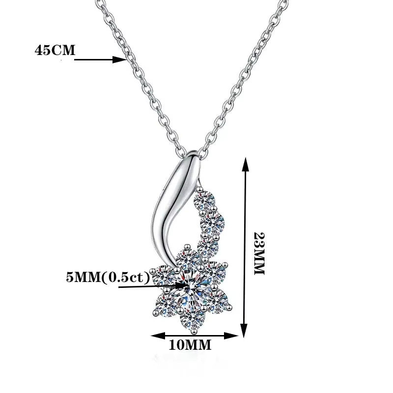 Hotsale VVS D Color Moissanite Dia Pendant Necklace for Women S Sterg Sier Jewelry Girl Wholesale