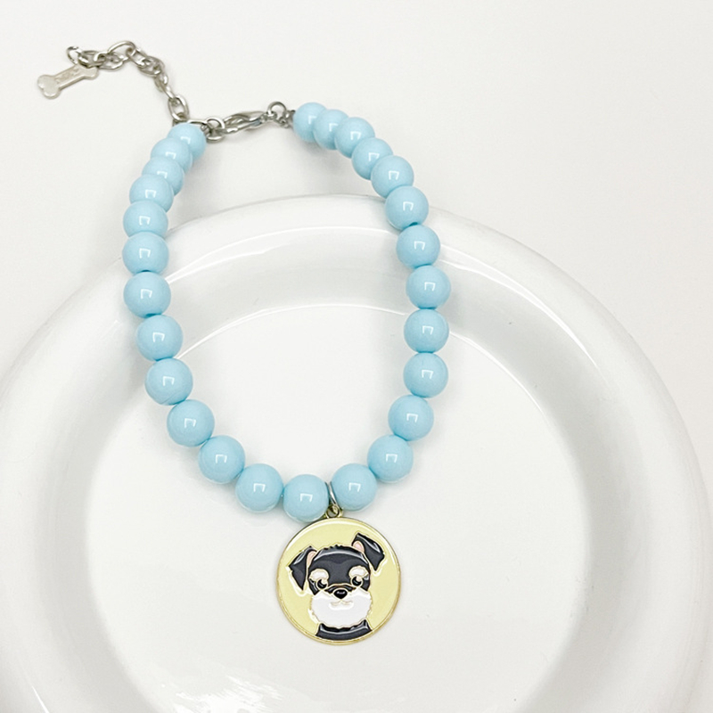 Fashion Colored Dog Necklace with Small Dog Charm, Cute Dog Necklace, Adjustable Pet Necklace for Small Medium Dog Chihuahua Birthday Gift, Party Dres