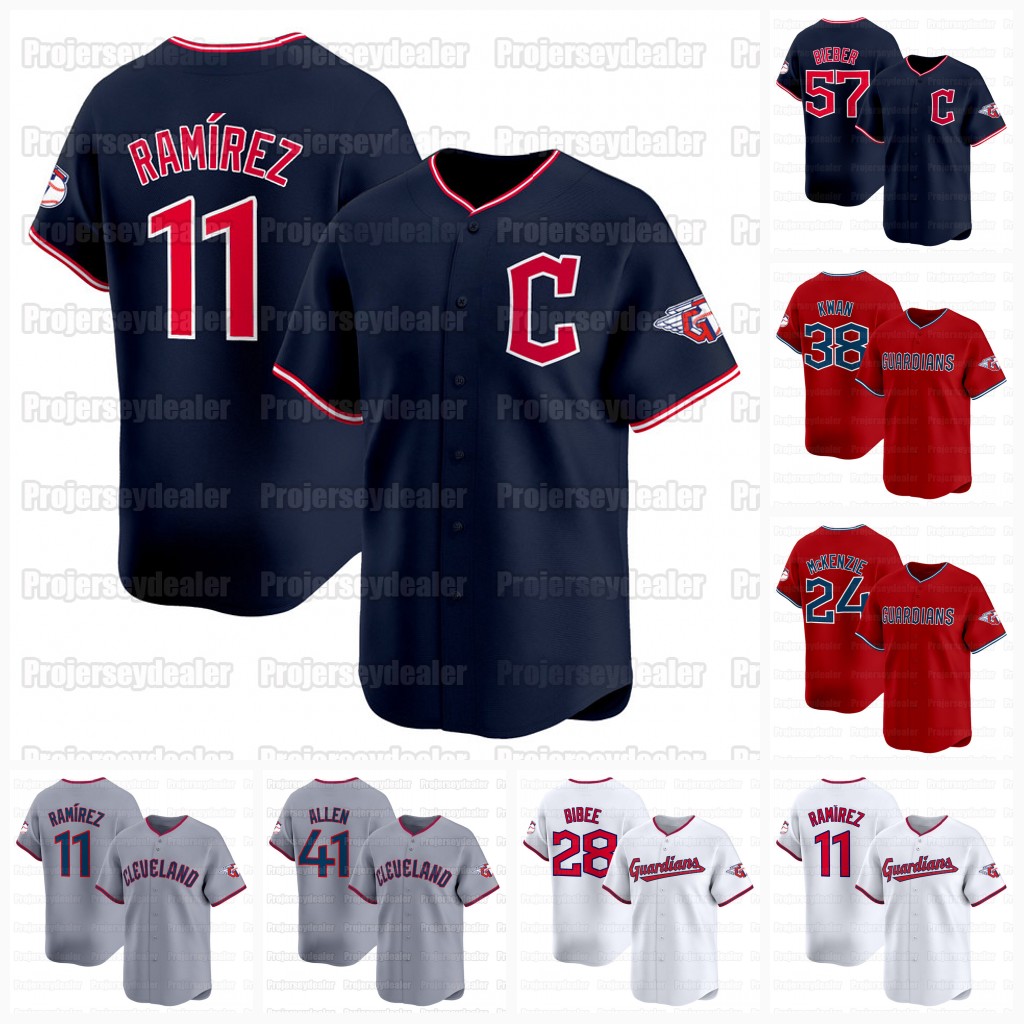 Guardians 2025 Season Jersey Steven Kwan Naylor Jose Ramirez Clase Brennan Freeman Shane Bieber Carlos Santana