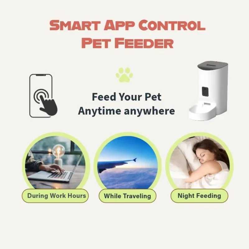 Dog Feeders Smart Feeder 9L with Timed Automatic Food Dispenser Cat Food and Dog Food Storage Remote Setting and Video Smart Feeder H250218