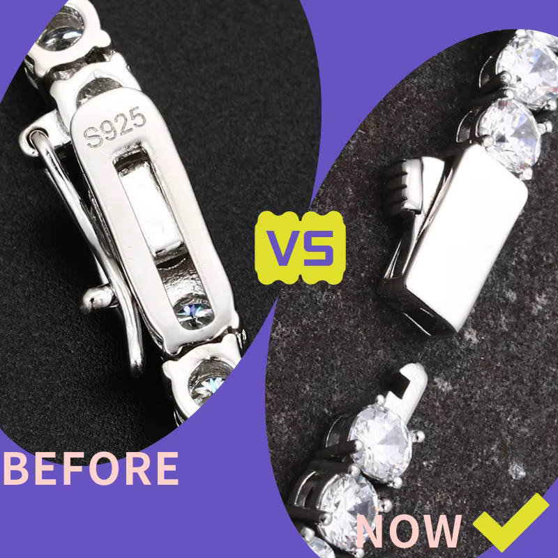 Hip Hop Iced Out Fine Jewelry Necklace Women Men Sterg Sier 2MM 3MM 4MM 5MM Moissanite Vvs Dia Tennis Chain