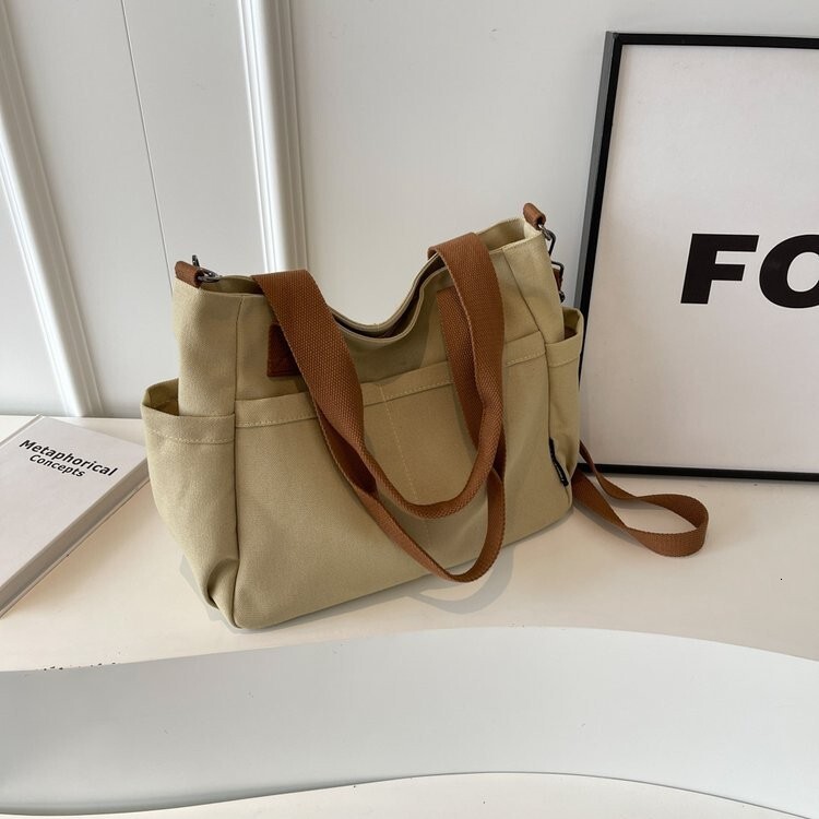 College student class canvas for women 2025 new leisure commuting large capacity single shoulder crossbody tote bag #swissmilitary