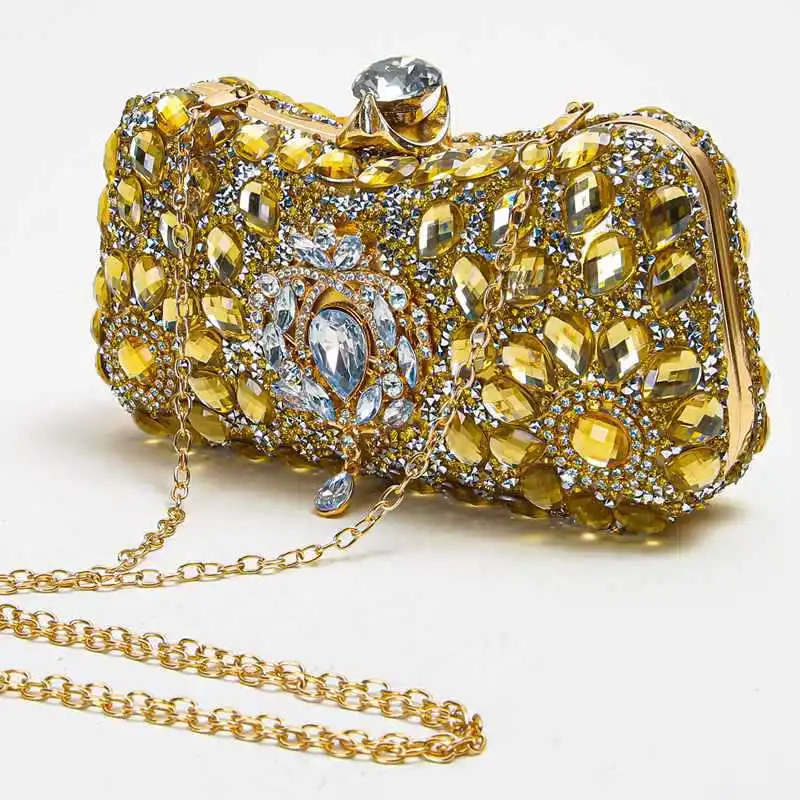 Exquisite Diamond Evening Bag For Female y Rhinestones Decor Banquet Bags Lady Shiny Party Clutch With Pendant 250218