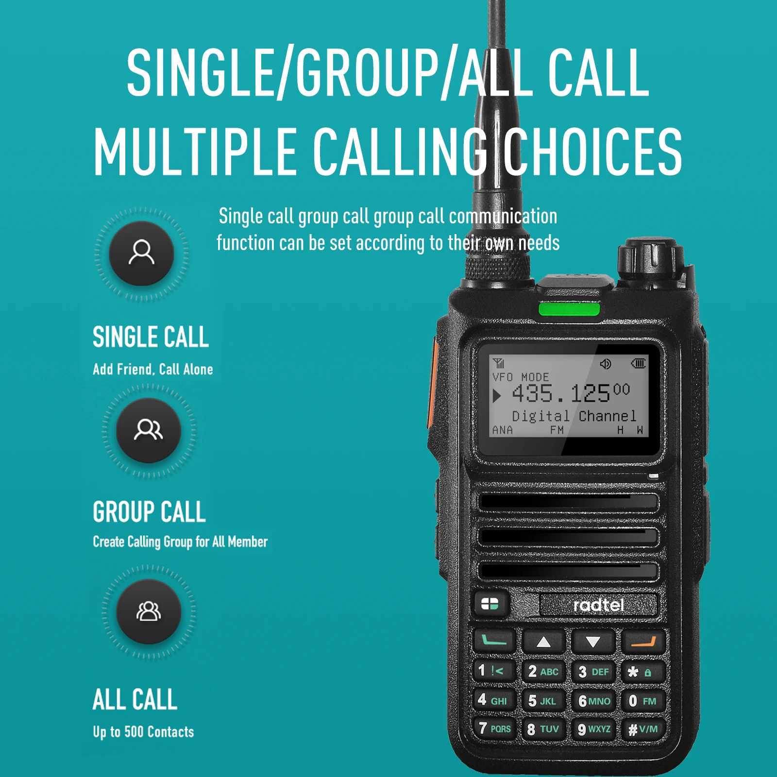 Radtel RT-4D DMR Radio Digital Walkie Talkie Dual Mode Analog Two Way Radio Dual Time Slot Ham Radio 1024 ChannelsXJ250219