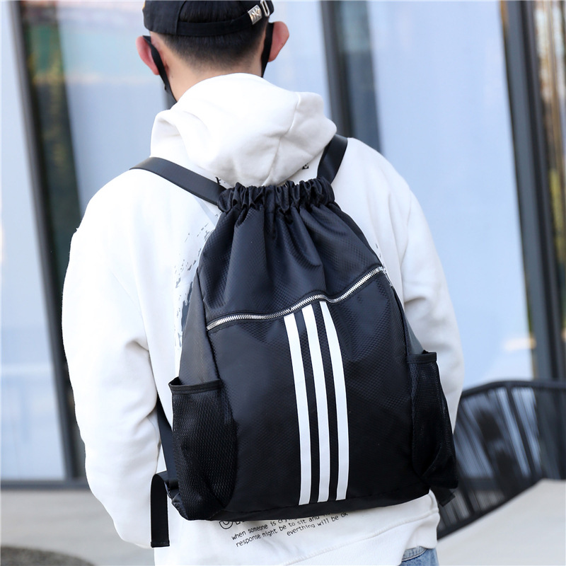 Classic drawstring backpack Fashion lightweight schoolbag Sports fitness travel outdoor basketball sports bunches large capacity large pocket bag