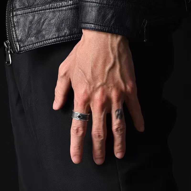 Retro Antique Eye of Providence Ring For Men Silver Color Punk Gothic Adjustable Open Ring Alloy Unisex Jewelry Accessories GiftXJ250219