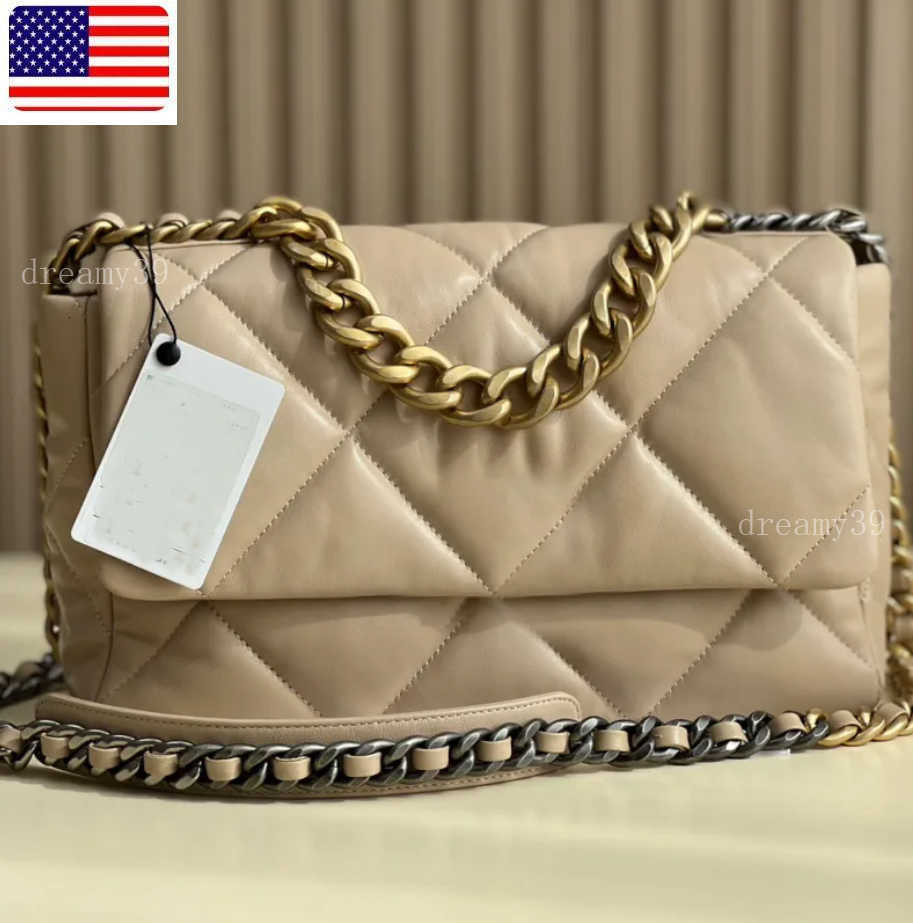 Luxury Designer Bag 10a Goat Skin Flap Purse Gold and Silver Stitching Chain Handbags Diamond Lattice