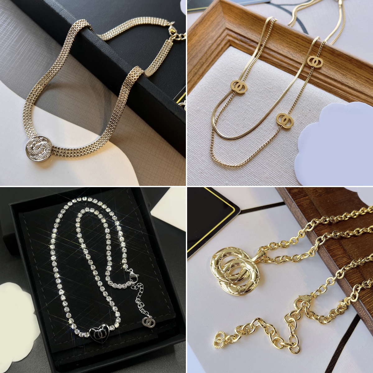 Design Heart Pendant Crystal Necklaces Chains Women Stainless Steel Pendants Jewelry Shiny Diamond Long Necklace Chain Letter Jewelry Accessories Lovers Gifts