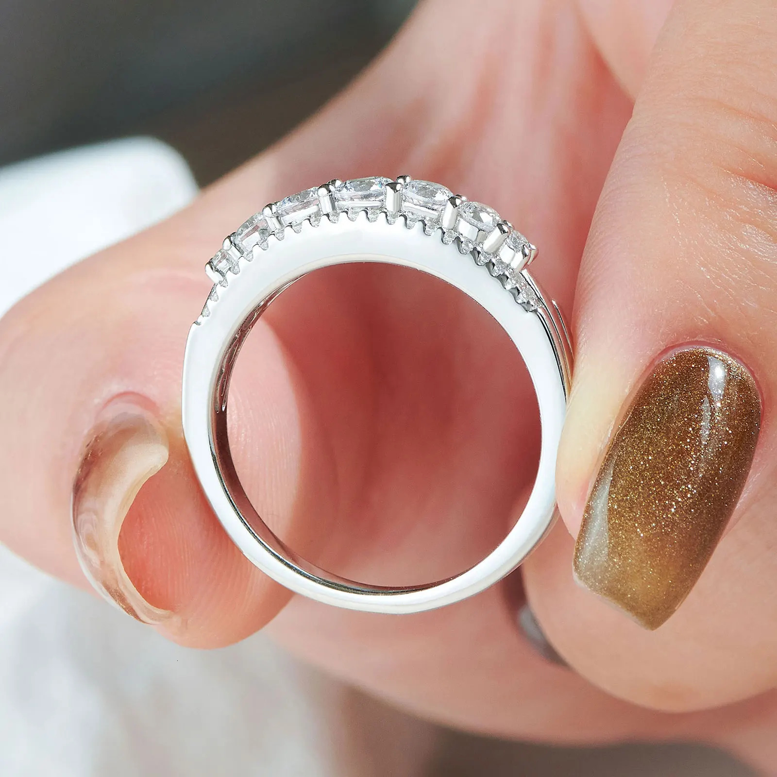 she Wedding Rings for Women Original 925 Sterling Silver Band Brilliant Engagement Ring Jewelry 250213
