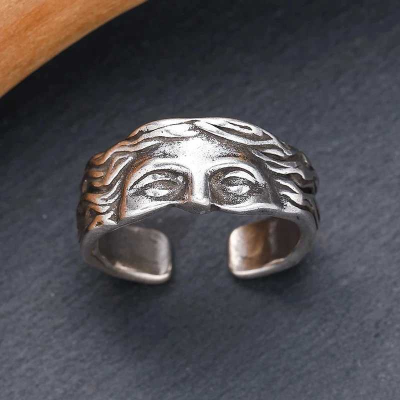 Vintage Venus Half Face Adjustable Rings for Men Women Literary Sculpture Silver Color Creative Ring Party Jewelry AccessoriesXJ250219