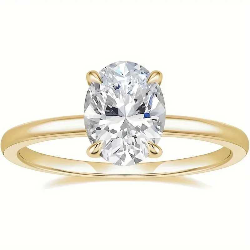 Engagement Rings Oval Cut Solitaire Cubic Zirconia Wedding Promise Rings Womens Wedding RingsXJ250219
