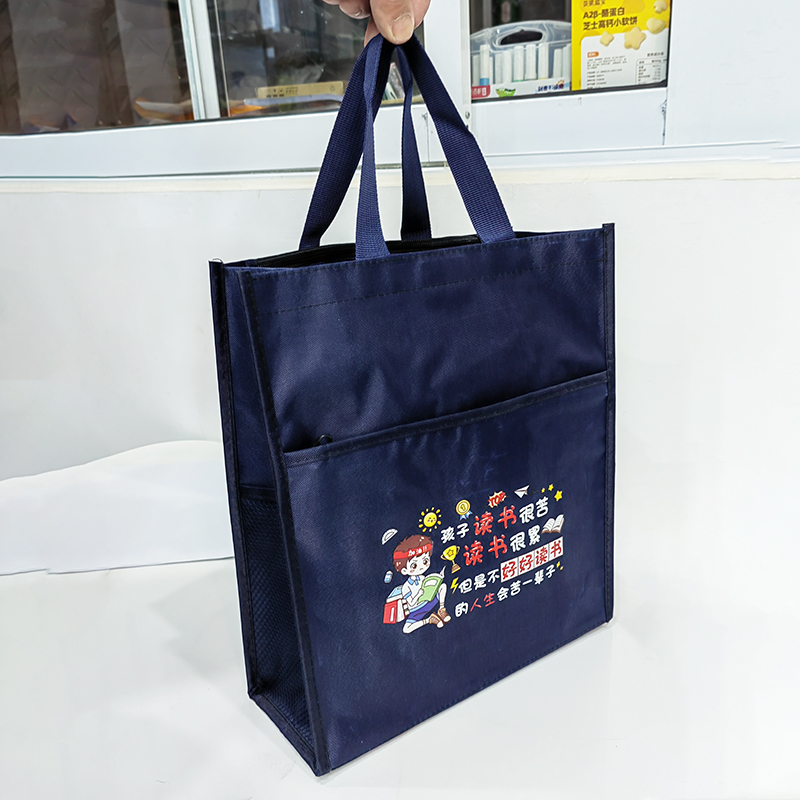 Customized large capacity book carrying bag, storage hand-held file bag, multi-functional dirt resistant cartoon tutoring bag for elementary school st